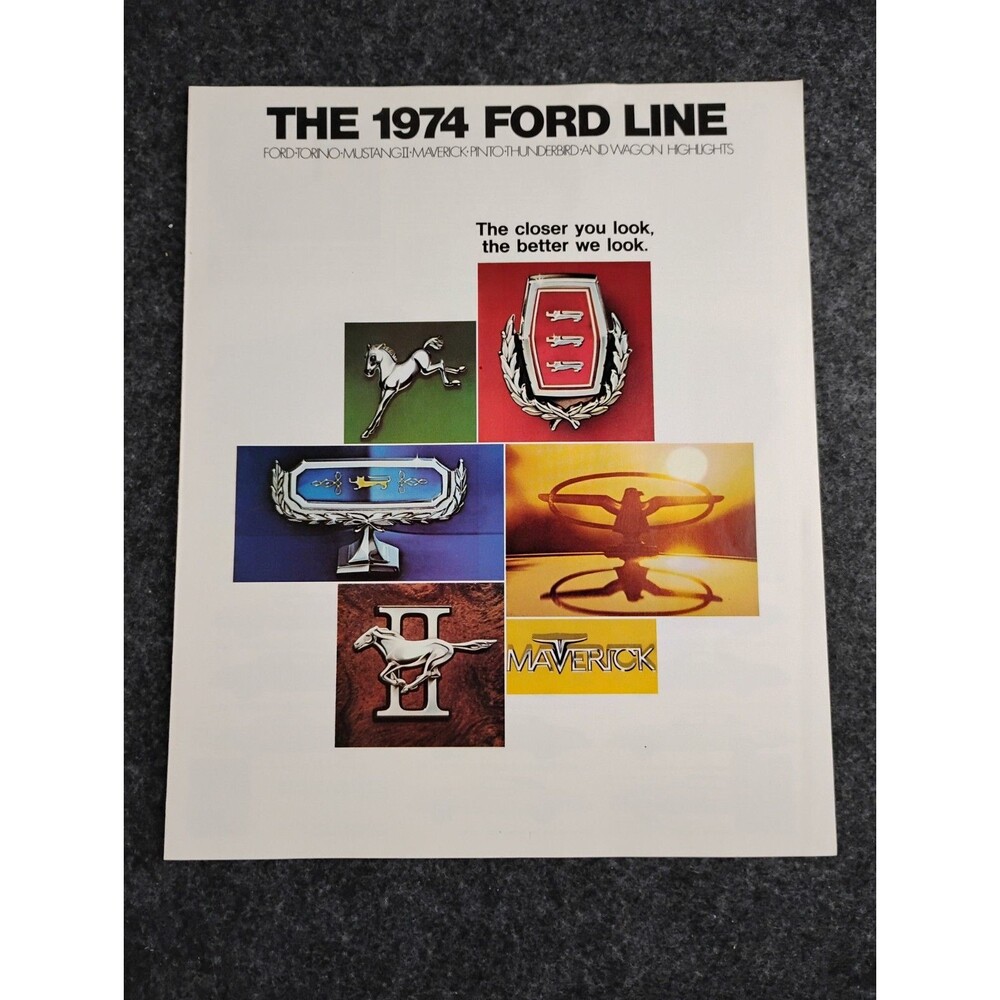 1974 FORD Brochure Mustang Thunder Bird Gran Torino Maverick LTD Pinto Wagon Vtg
